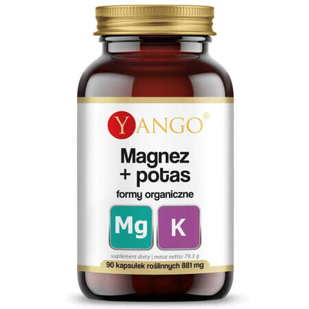 Magnésium + potassium formes organiques 90 gélules Yango