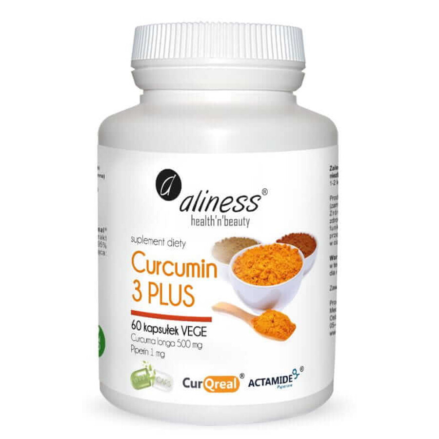 Curcumina 3 PLUS Curcuma longa 500 mg Piperina 1 mg 60 capsule Aliness