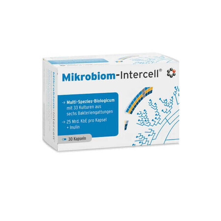 Microbiome 30 capsules Intercell Probiotic natural 33 Intercell strains