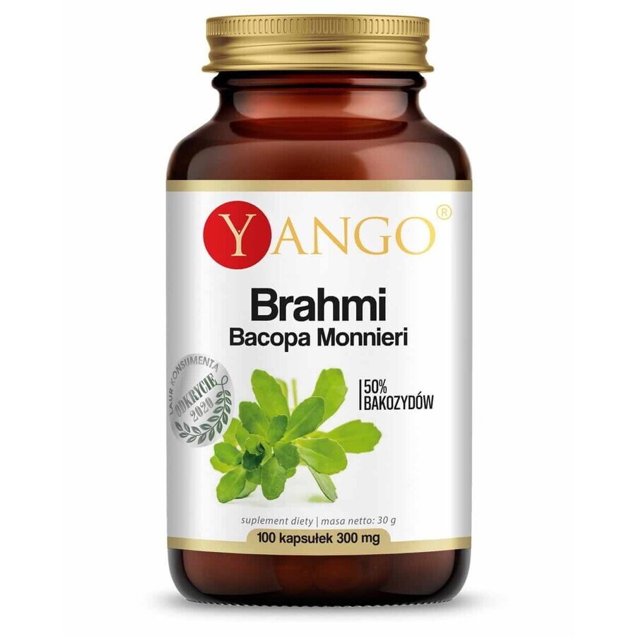 Brahmi (Bacopa Monnieri) Extrakt 50% Bacosid 100 Kapseln YANGO