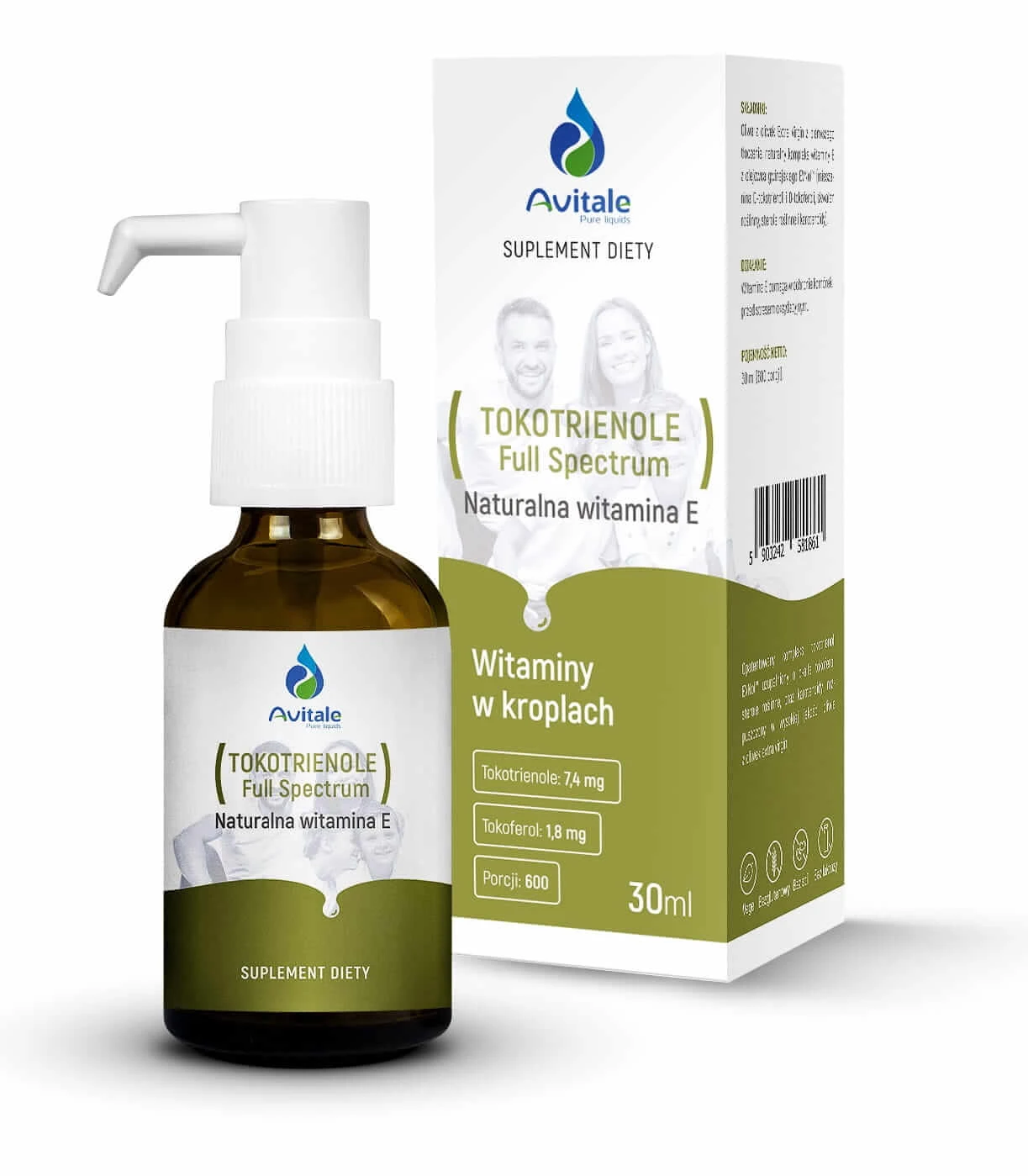 Natürliches Vitamin E (Vollspektrum-Tocotrienole) Tropfen 30 ml Avitale