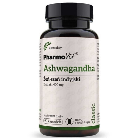 Indischer Ashwagandha Ginseng 400 mg (90 Kapseln) Pharmovit Classic