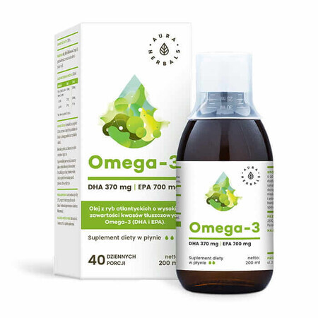 Omega-3 DHA 370 mg and EPA 700mg - 200 ml Aura Herbals