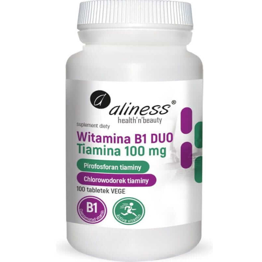 Vitamine B1 (thiamine) DUO 100 mg (100 comprimés végétariens) Aliness