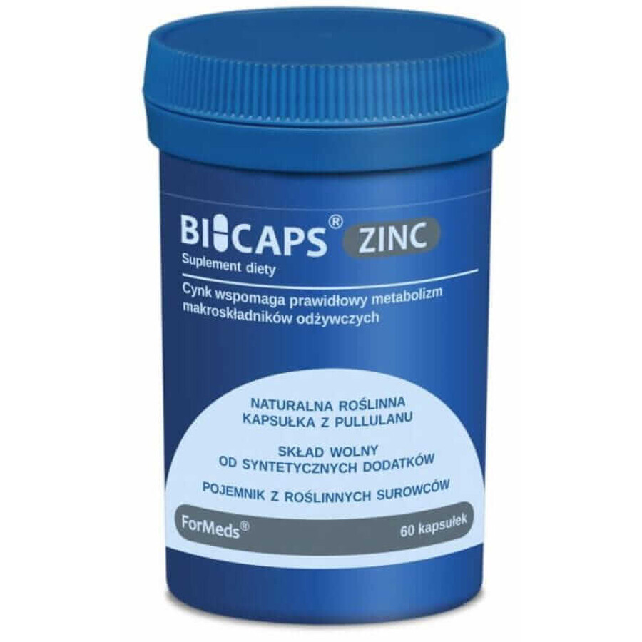 Bicaps Zink 25 mg - Zink - 60 capsules Voedingsvormen