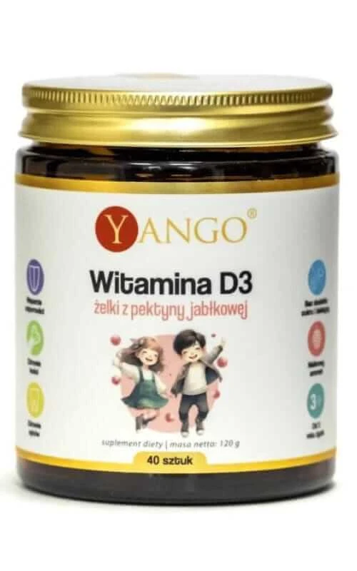 Apfelpektin Vitamin D3 Gel - Himbeergeschmack 40 Stück Yango