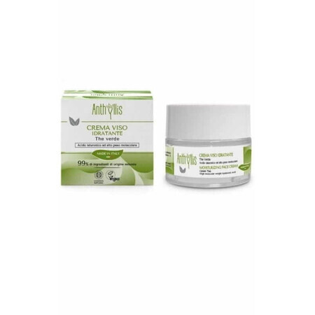 Crème hydratante de jour et de nuit pour le visage au thé vert et à l'acide hyaluronique 50ml Anthyllis