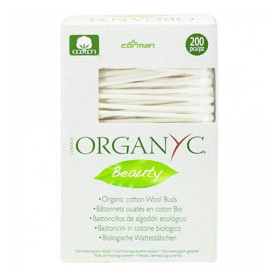 Betisoare cu bumbac organic, 200 bucati, Organyc