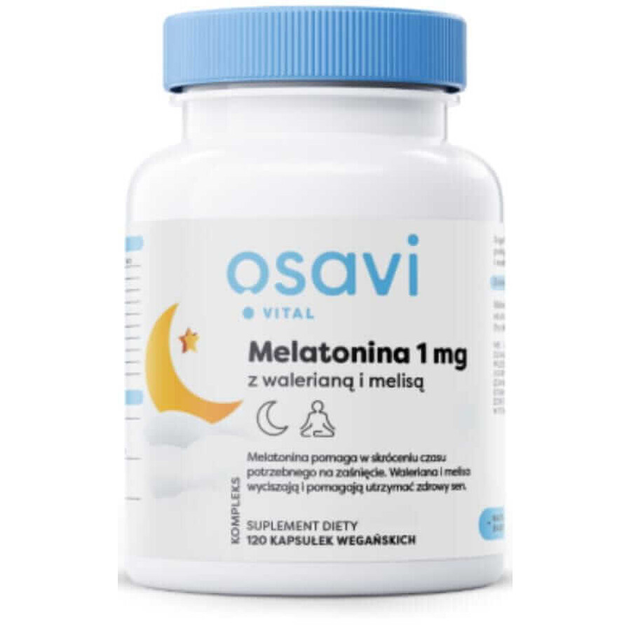 Osavi Melatonin 1 mg with valerian and melissa 120 capsules