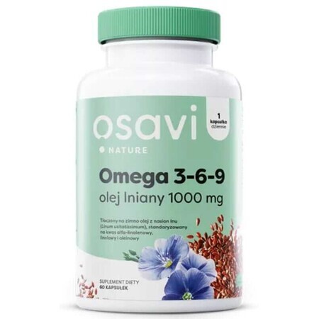 Osavi Omega 3-6-9 Leinsamenöl 1000 mg, 60 Weichkapseln