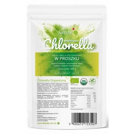 Biologisch chlorellapoeder (200 g) Kenay