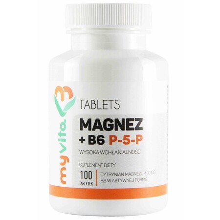 Magnesium citrate + B6 P-5-P 100 tablets Myvita