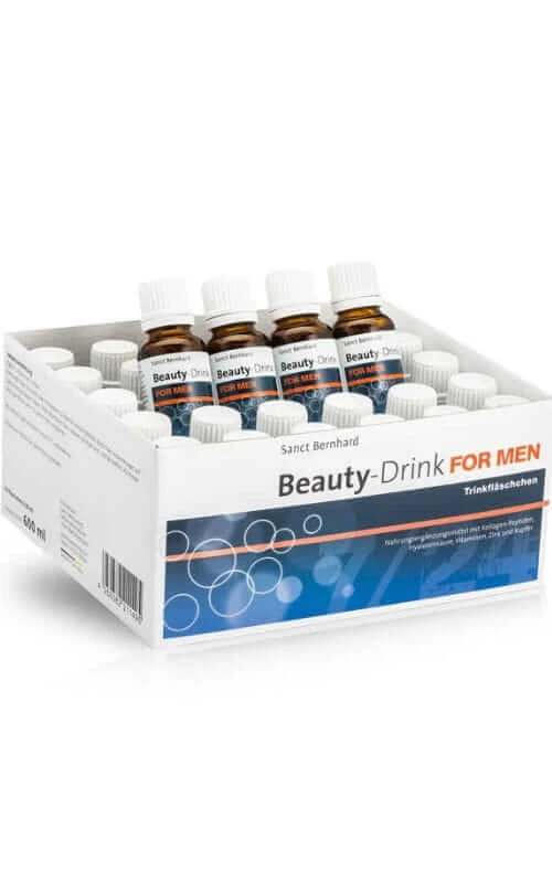 Schönheitsdrink für Männer 30x 20 ml - Kollagen, Hyaluronsäure, Vitamine, Koffein Sanct Bernhard