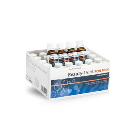 Schönheitsdrink für Männer 30x 20 ml - Kollagen, Hyaluronsäure, Vitamine, Koffein Sanct Bernhard