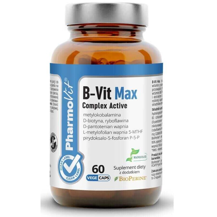 B-Vit Max Complex Aktiv 60 Kapseln PharmoVit Clean Label