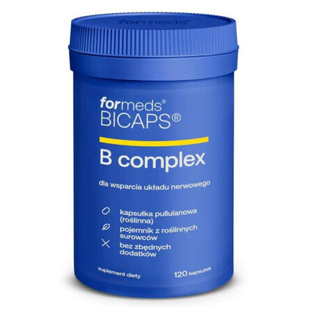 Bicaps B Complex - complexe de vitamines B, 120 gélules. Formats