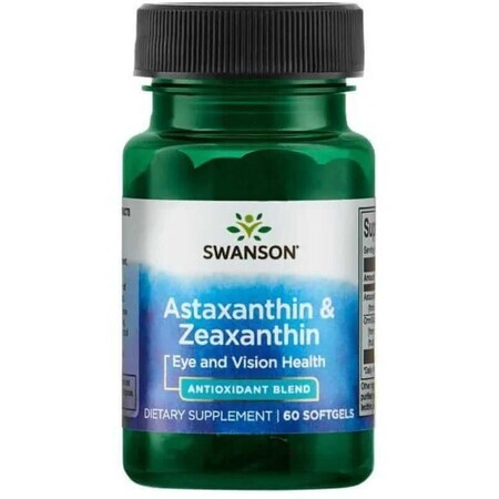 Swanson Astaxanthin and Zeaxanthin 60 capsules softgels