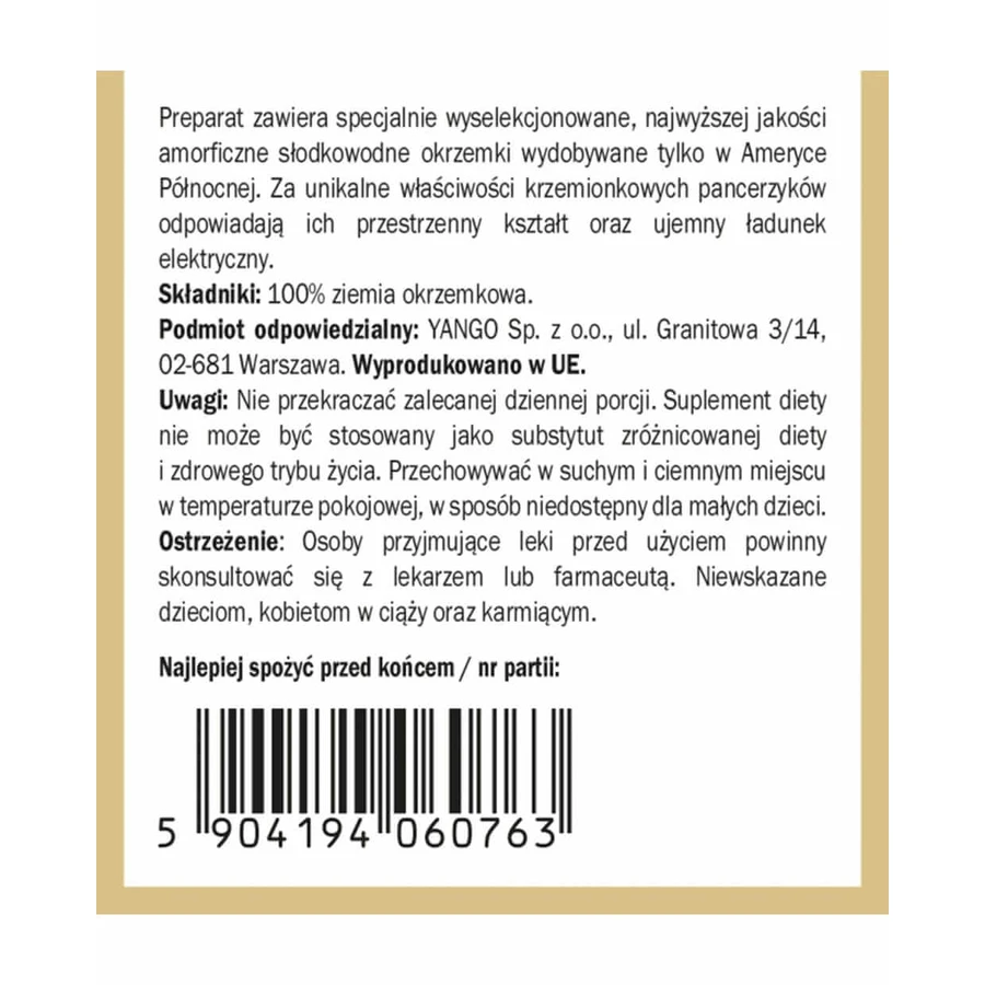 Kieselgur - Natürliche Kieselalgen - 70g YANGO