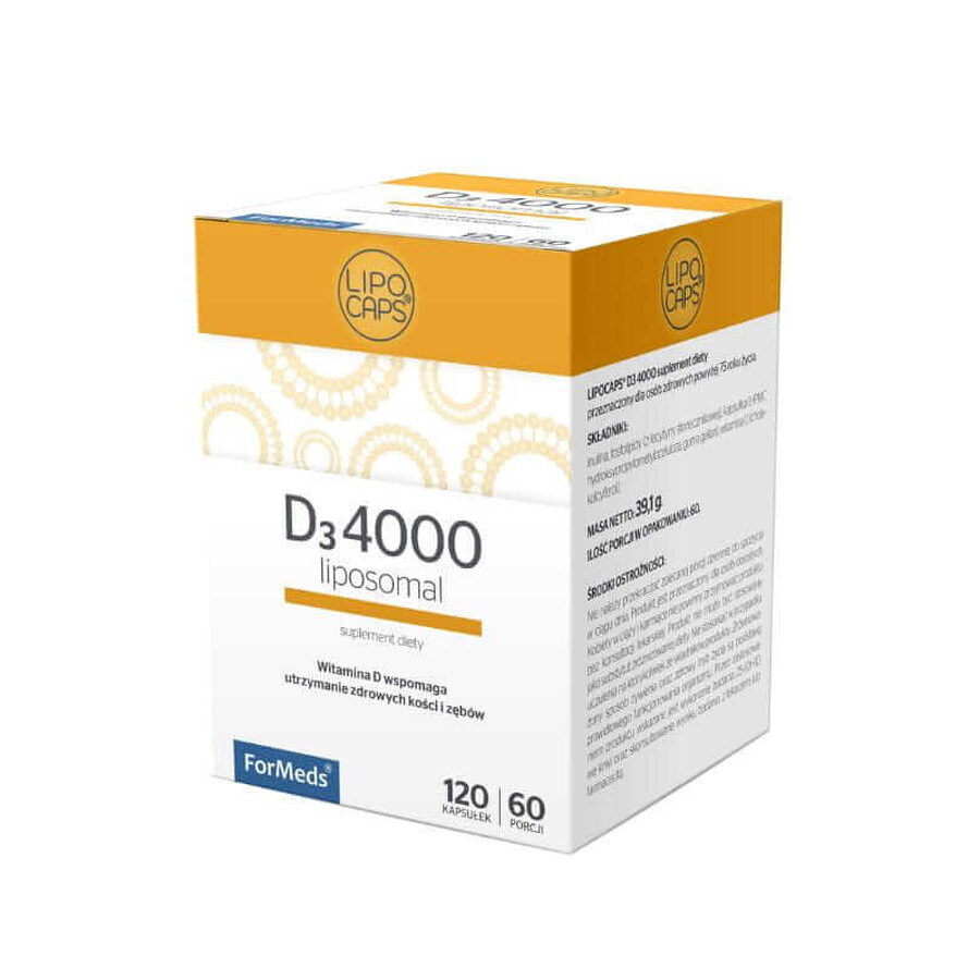 Lipocaps D3 liposomal 4000 IU, 120 capsules, ForMeds