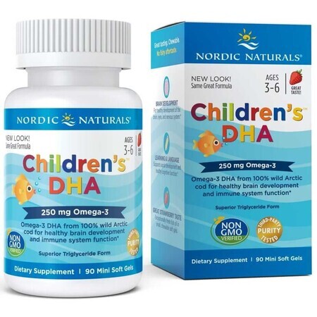 Tranium DHA 250mg Fresa Tranium DHA 250mg para niños 90 mini soft gels, Nordic Naturals