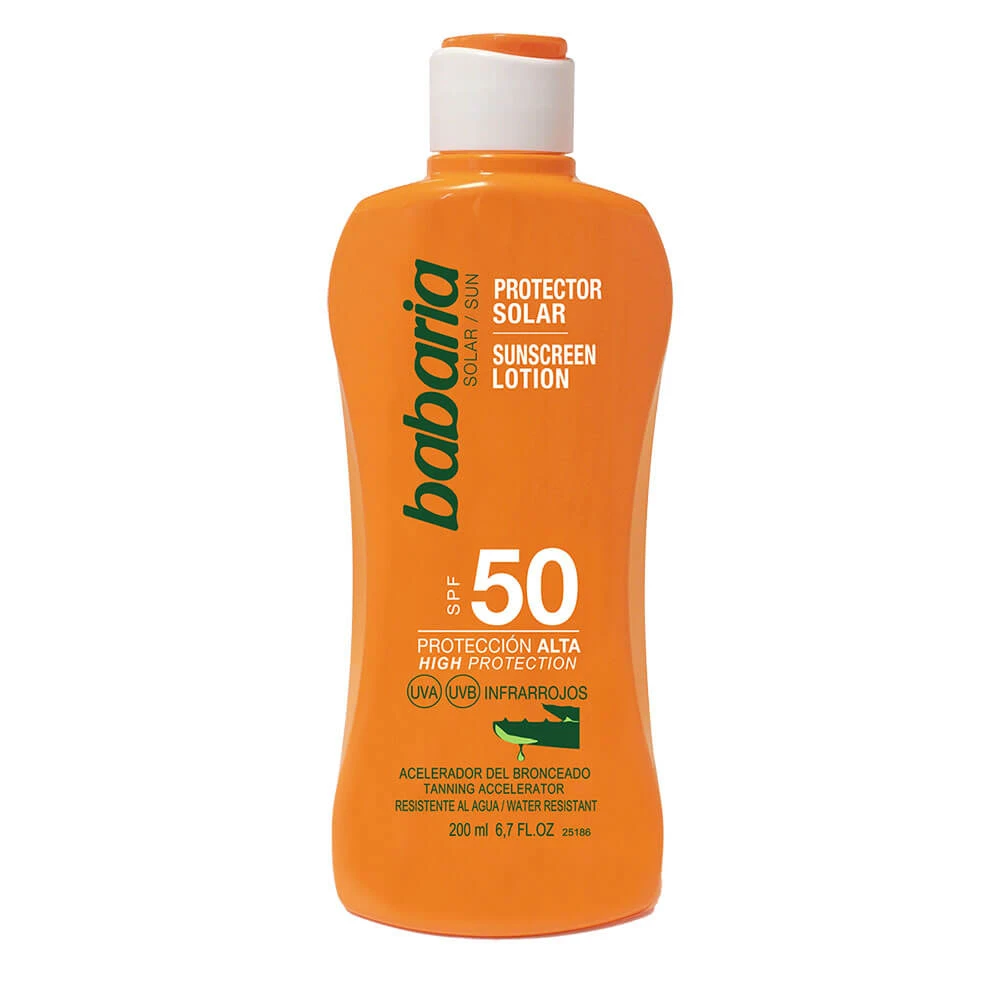 Sonnenschutzlotion SPF50 & Bräunungsbeschleuniger, Babaria, 200 ml