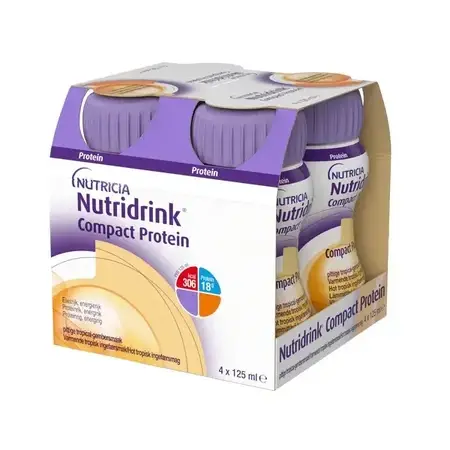 Nutridrink proteína compacta con sabor a jengibre tropical picante, 4 x 125 g, Nutricia