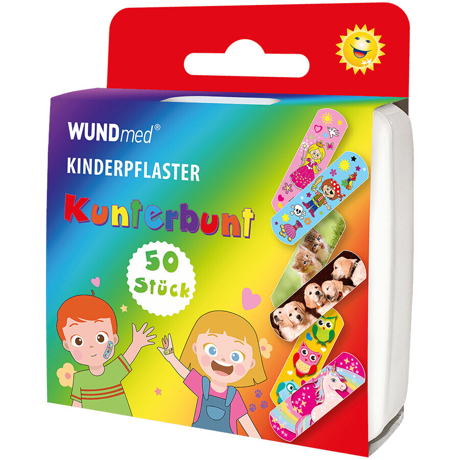 Bunte Aufnäher für Kinder, 50 Stück, Wundmed