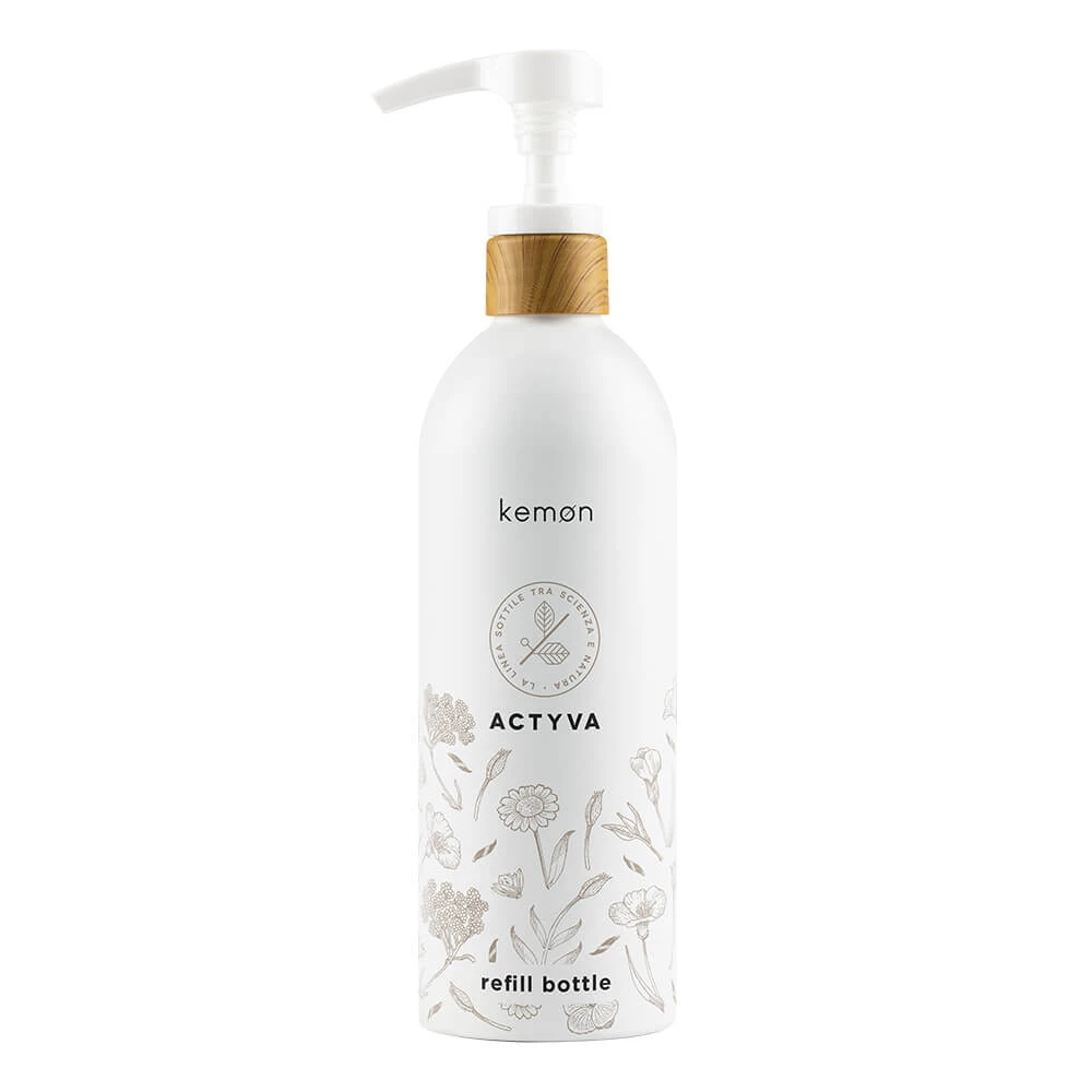 Nachfüllbare Aluminiumflasche für Shampoo, Maske oder Spülung, 500 ml, Kemon