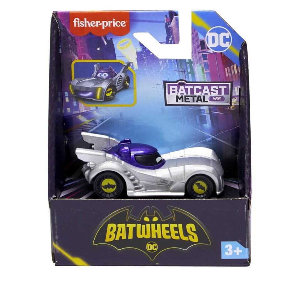 Metall Batmobile gepanzert Batwheels Batmobile, Maßstab 1:55, +3 Jahre, Fisher Price