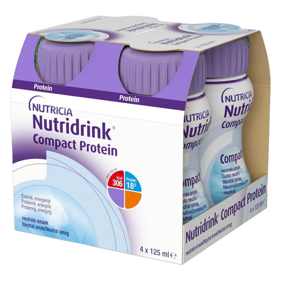 Nutridrink compact eiwit met neutrale smaak, 4 x 125 g, Nutricia