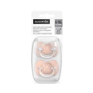 Silikon-Schnuller SX Pro Dreams, 6-18 Monate, Pfirsich, 2 Stück, Suavinex