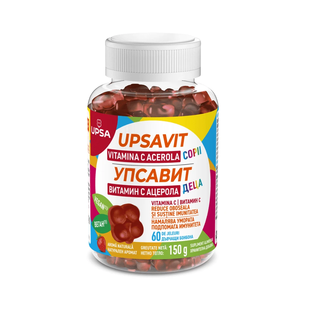 Upsavit Vitamin C Acerola für Kinder, 60 Gelees, Upsavit