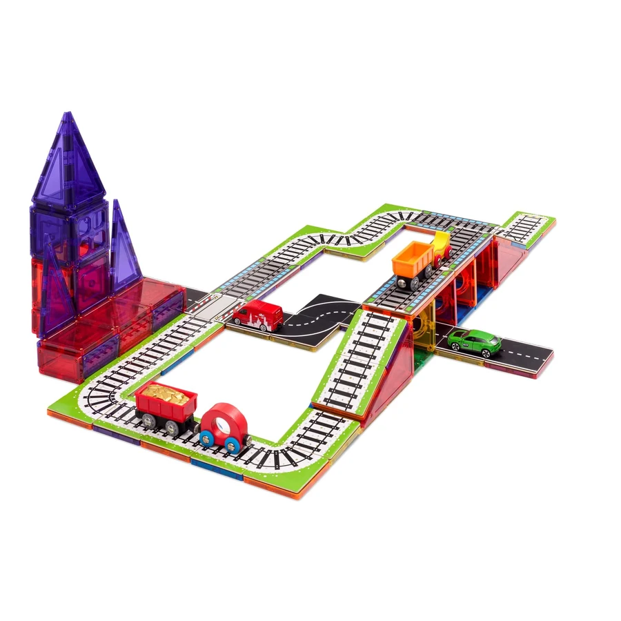 Magnetyczny zestaw konstrukcyjny Train Track Pack, +3 lata, 36 elementów, Learn & Grow: ceny i cechy