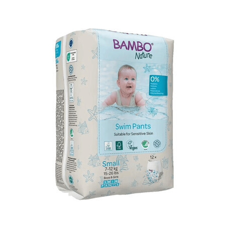 Baby diaper, size S, 7-12 kg, 12 pieces, Bambo Nature