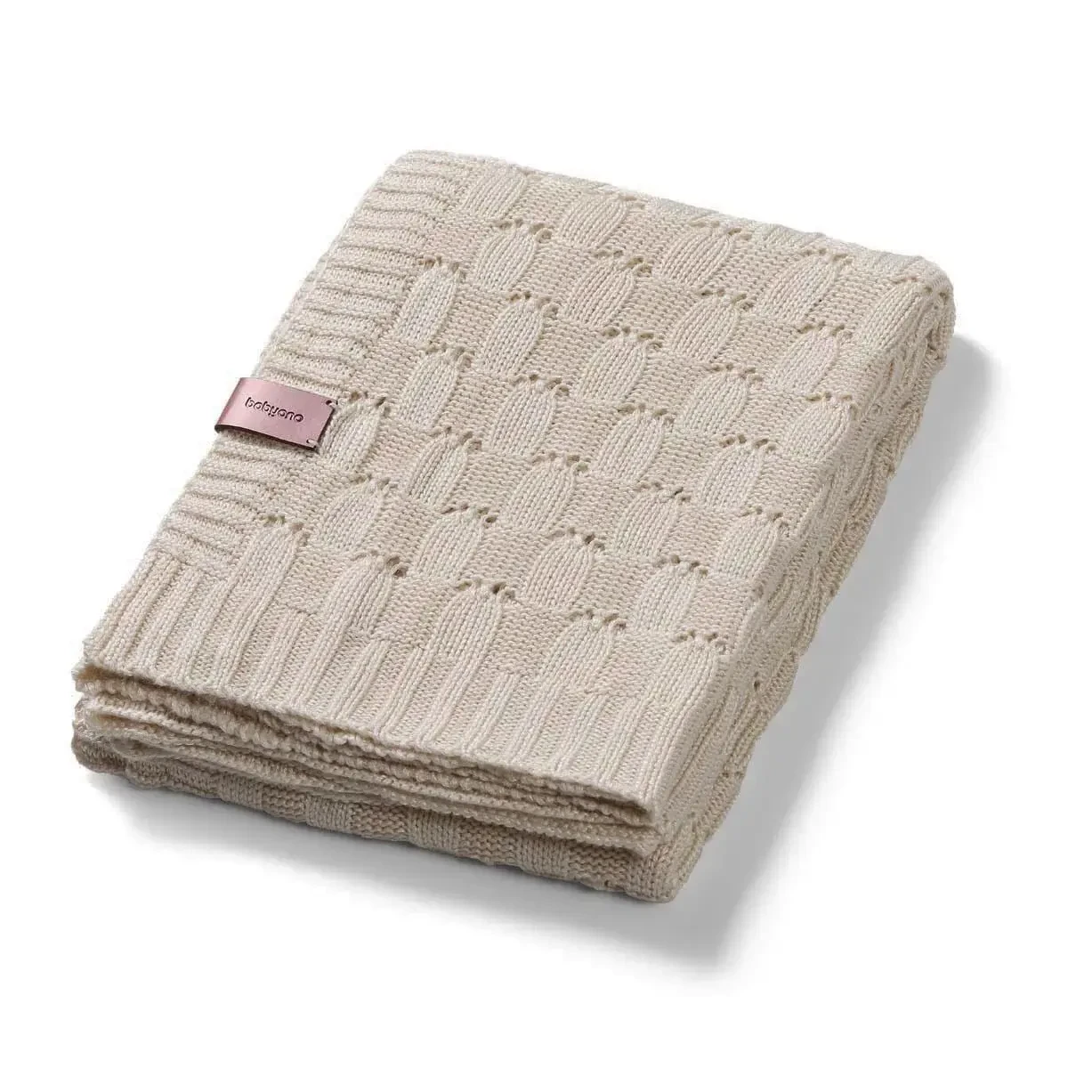 Strickdecke aus Bambusfasern, Beige, + 0 Monate, Babyono