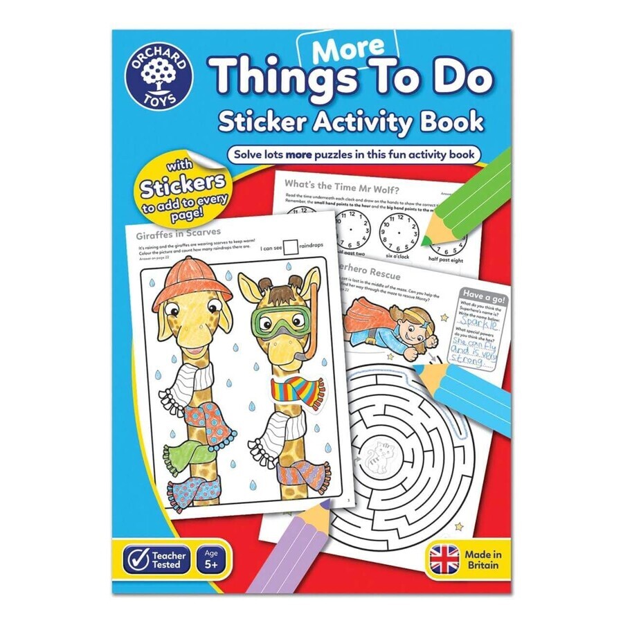 Kleurboek met stickers plus doe-dingen en activiteiten in het Engels, +5 jaar, Orchard