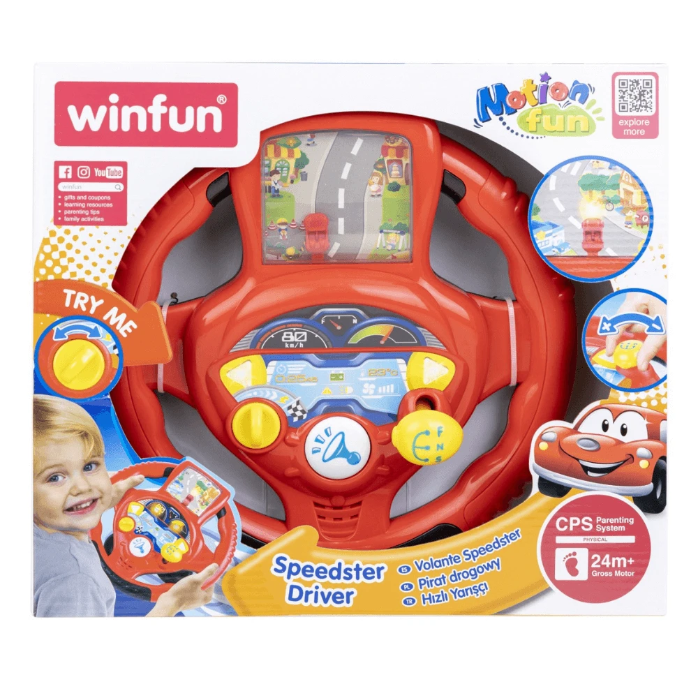 Lenkrad mit Geräuschen und Lichtern, ab 24 Monaten, Winfun