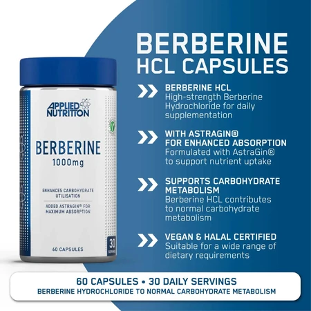 Berberine 1000 mg, 60 capsules, Applied Nutrition