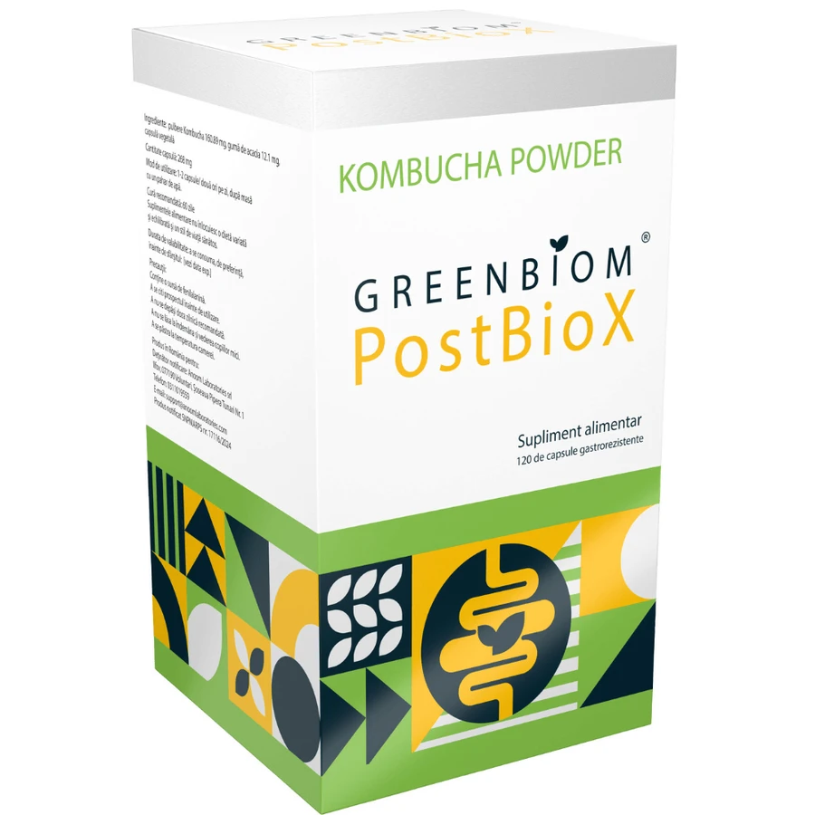 PostBioX Kombucha, 120 cápsulas, Greenbiom