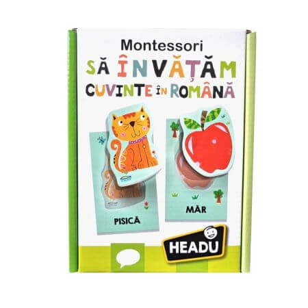 Wörter lernen auf Rumänisch Montessori, +12 Monate, Headu