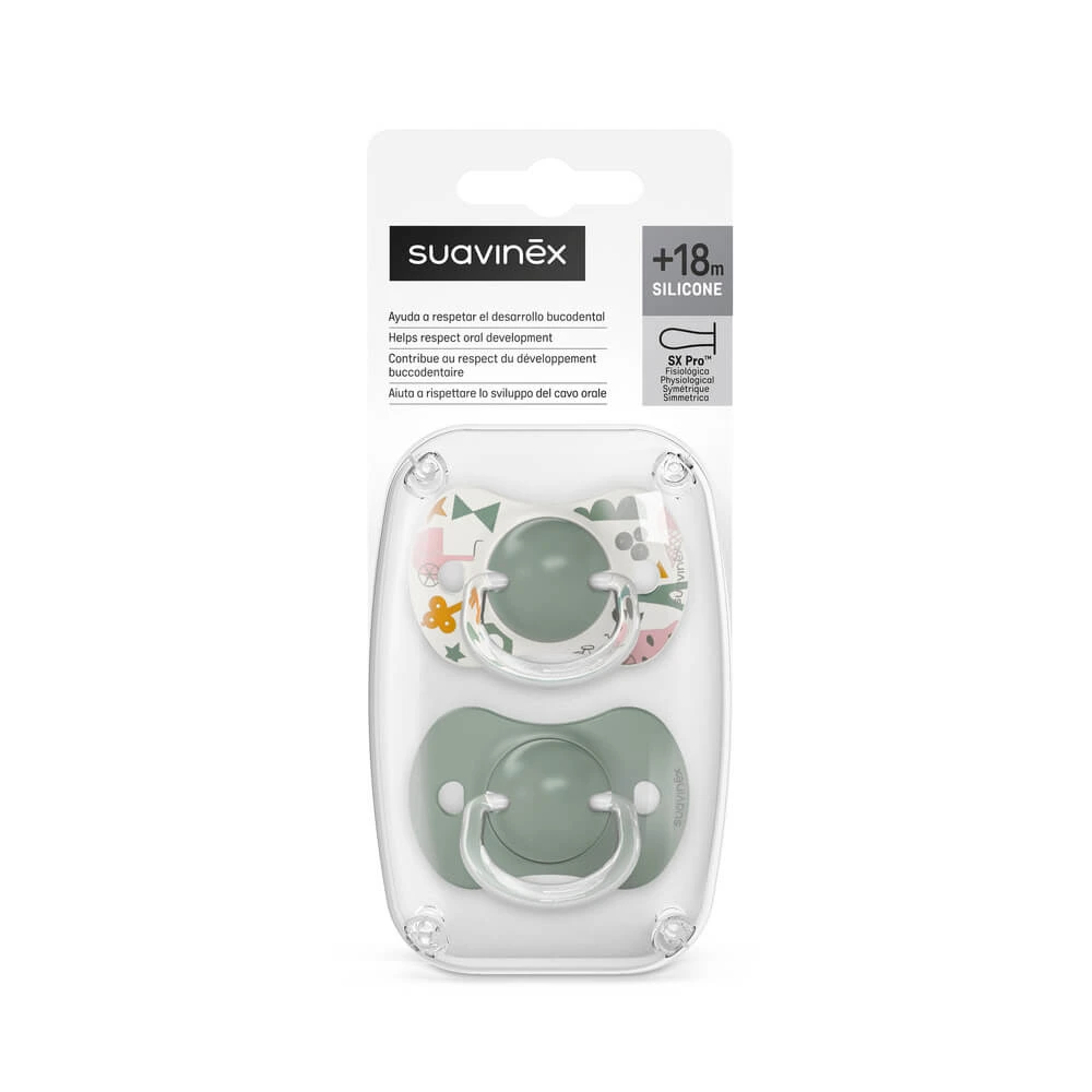 Silikon-Schnuller SX Pro A Walk In The Park, +18 Monate, Masliniu, 2 Stück, Suavinex
