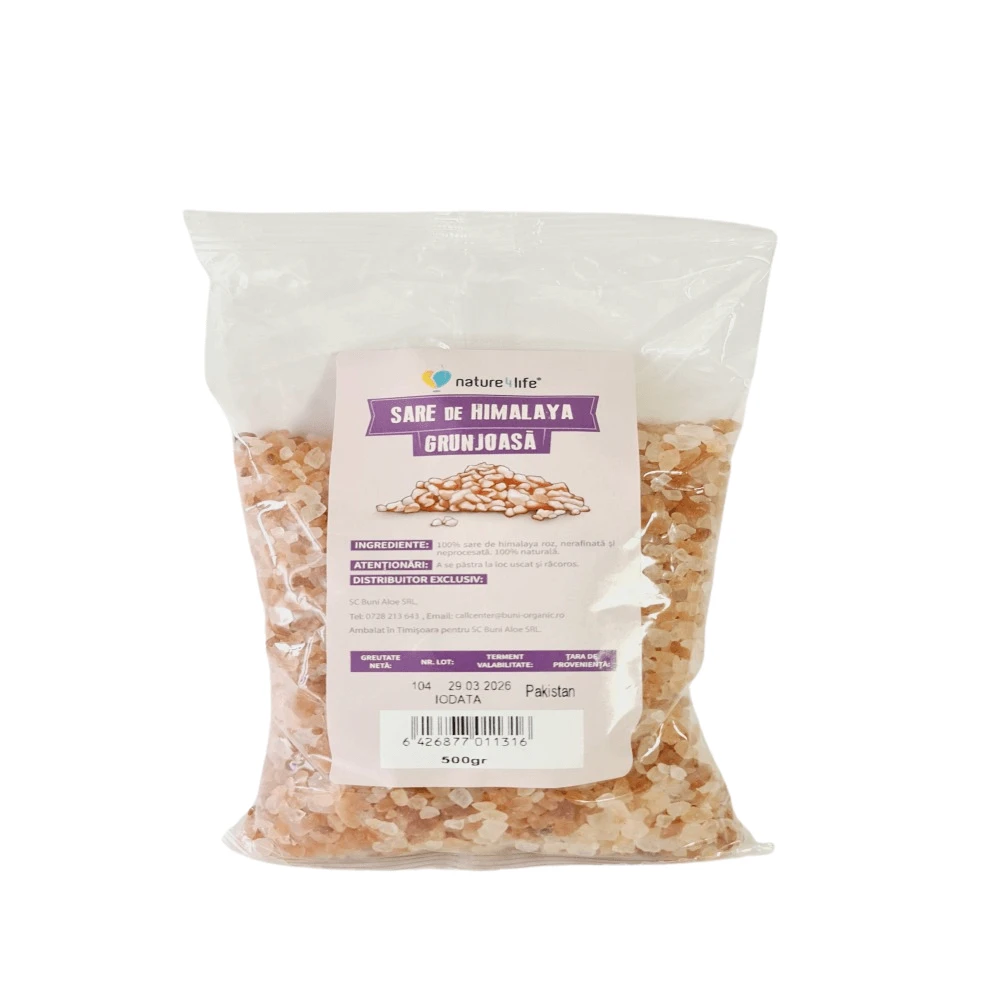 Rosa Himalaya-Salz mit jodiertem Jod, 500 g, Nature4Life