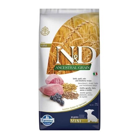 Dry dog food with lamb, oats and cranberries N&D Ancestral Grain Adult Puppy, 800 g, Farmina