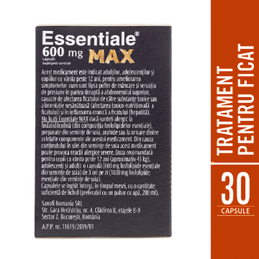 Essentiale MAX 600 mg, 2 x 30 Kapseln, Sanofi