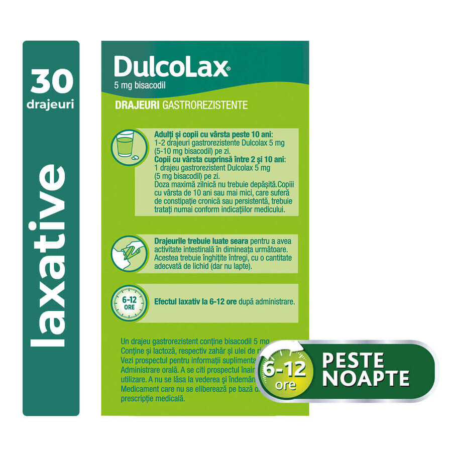 Dulcolax, 5 mg, 2 x 30 gastro-resistant dragees, Sanofi