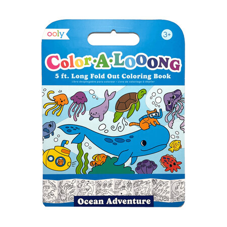 Album de coloriage recto verso Coloriez A Looong Underwater Adventure, 1.5 m, +3 ans, Ooly