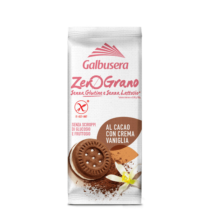 Cocoa biscuits with vanilla cream, 40 g, Galbusera