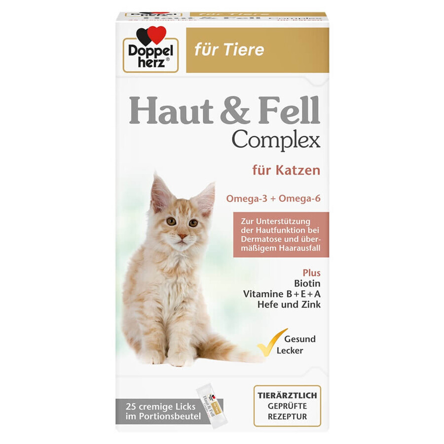 Supplement for coat support in cats, 25 sachets, Doppelherz Pets