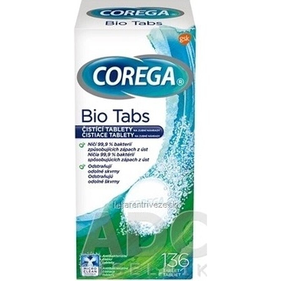 COREGA BIO Tabs 1x136 Stück, Tabletten zur Gebissreinigung