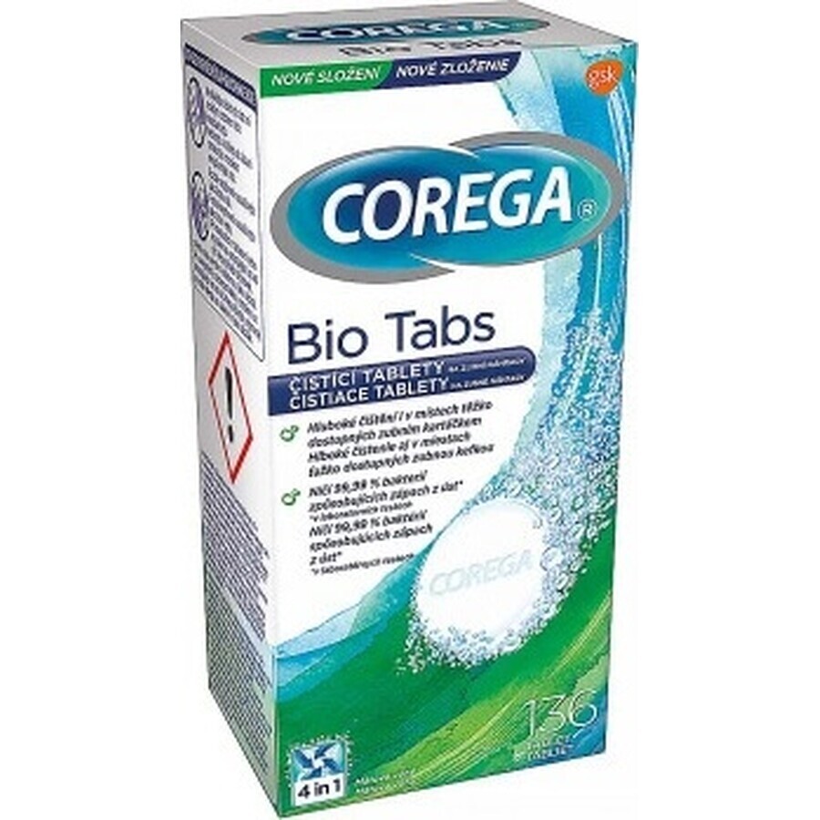 COREGA BIO Tabs 1x136 Stück, Tabletten zur Gebissreinigung